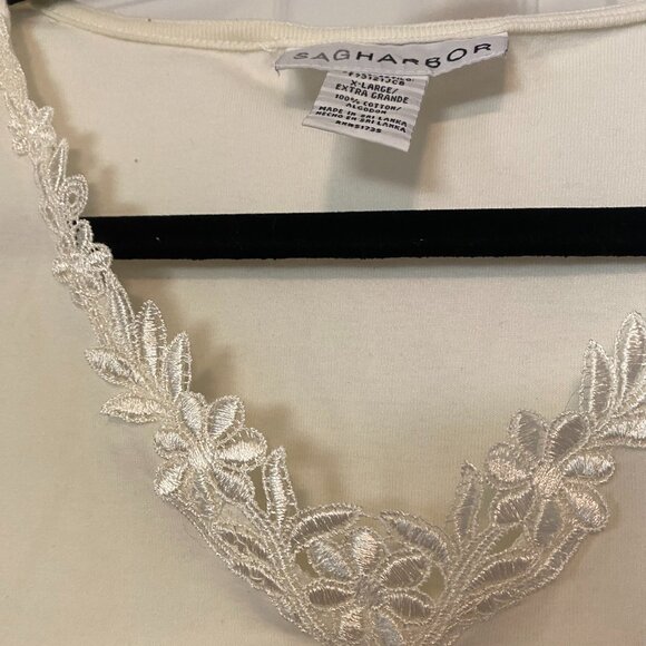 Sag Harbor Tank Top with Lace Trim - Picture 2 of 4